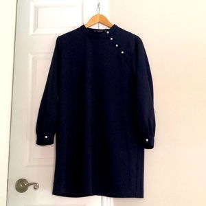 Beautiful Zara Navy Blue with Pearls Dress!!